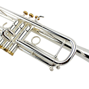 Trompeta Profesional BB de 3 Pistones, Latón Plateado, con Tubo de Entrada Invertido, Llave de Agua <span class=keywords><strong>Amado</strong></span>, Logotipo y Estuche Personalizables - Product Image 2