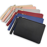 Sac de poignet de banquet de luxe personnalisé pour femmes pochette de mode en cuir PU souple avec fermeture à glissière modèles imprimables durables en gros