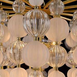 Industrial Brass Pendant <b>Light</b> with Chain Suspension <b>for</b> <b>Living</b> <b>Room</b> <b>Ceiling</b> Lamp Warm White LED 3500K IP44 - Product Image 2