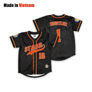 Jersey de béisbol negro personalizado, diseño de sublimación, jersey de béisbol clásico a rayas de alta calidad - Product Image 2
