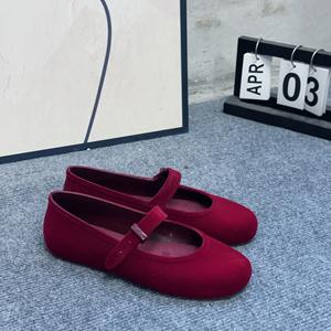 Factory wholesale popular classic soft velvet PVC-lined simple <b>flat</b>-top round-head one-piece stylish trendy women's <b>flat</b> shoes - Product Image 5