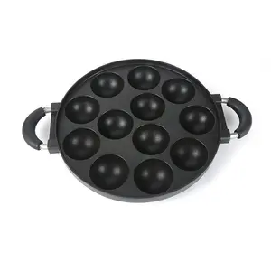 12 Cavity Holes Cast Aluminum Non-stick Coated Glass Lid Cooking Tools Kitchenware Baking Cake Pop Pans Cake Tools
