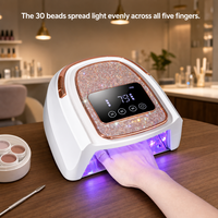 Lampe à ongles infrarouge personnalisée en usine, batterie rechargeable, 30 perles, décor strass, trous de ventilation pour les propriétaires de marque