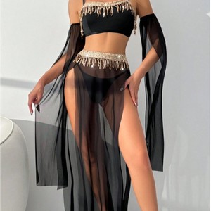 Ensemble de lingerie sexy pour femmes, soutien-gorge, robe de soirée à franges, tenue de danseuse de boîte de nuit, sous-vêtements féminins - Product Image 1
