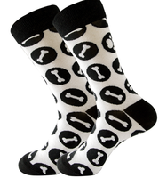 Chaussettes décontractées en coton pour hommes personnalisées en gros Chaussettes tendance à pois en jacquard pour le football