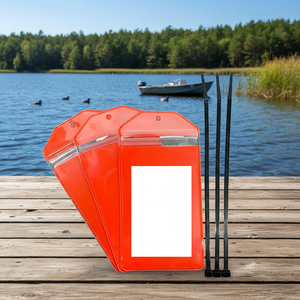 Porte-badges, porte-cartes d'identité, porte-permis <span class=keywords><strong>de</strong></span> chasse et <span class=keywords><strong>de</strong></span> <span class=keywords><strong>pêche</strong></span>, résistant à l'eau, orange fluorescent, personnalisé, UIOWIO - Product Image 1