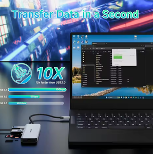 แท่นเชื่อมต่ออุปกรณ์ 12 in 1 <span class=keywords><strong>Wavlink</strong></span> WL-UMD306B แบบ <span class=keywords><strong>USB</strong></span> A และ <span class=keywords><strong>USB</strong></span> C พร้อมพอร์ต Ethernet 2.5G และพอร์ต Display - Product Image 5