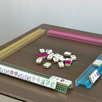 Meilleure vente : Ensemble de rangement pour cartes et tuiles de Mahjong américain en acrylique (4 supports) 175 pouces, règle de rangement magnétique deux-en-un