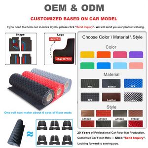 Ensemble de tapis de voiture universels en PVC imperméable 3D de luxe, 4 pièces, tapis de sol décoratifs pour l'intérieur de la voiture, pour toutes les voitures - Product Image 6