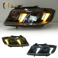Feux avant SJC Auto V3 jaunes/blancs/ambre style Snake Eye pour BMW Série 3 E90 E91 05-12, lampes frontales tricolores, plug and play
