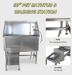 PetFit 60 ''büyük profesyonel köpek yıkama istasyonu için paslanmaz çelik yapılan <span class=keywords><strong>Pet</strong></span> bakım Salon ev kedi köpek bakım küvet - Product Image 2