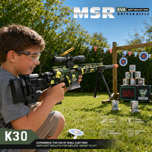 Pistola Giocattolo Handi 97CM MSR con Proiettili Morbidi Retrattili, Mimetica, a Caricamento Manuale, per Avventure all'Aperto per Bambini - Product Image 4