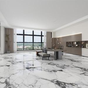 Baldosa de Porcelana con Aspecto de Mármol Blanco Italiano de Primera Calidad, 600x1200mm, Alto Brillo, 9mm de Grosor, Antibacteriana, Garantía de 5 Años para Pared y Suelo - Product Image 4
