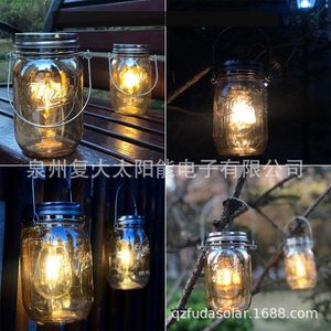 Solar Mason Jar Light Led Bulb Glass Rechargeable Indoor <b>Decorative</b> <b>Lighting</b> - Product Image 5