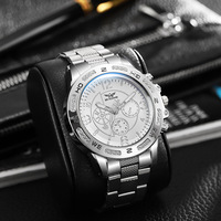 Montre à quartz pour homme NYY, très vendue, grand cadran avec lumière bleue, bracelet en alliage d'acier inoxydable, mouvement Seiko