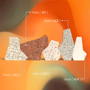 Floreros Eclat Ve1 + Ve3 + Ve5 + Ve4 Florero de terrazo semiprecioso Maceta minimalista Florero artístico - Product Image 6