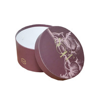 Vente en gros de luxe papier carton tube emballage cadeau boîte à chapeau ronde pour fleurs avec garniture noire