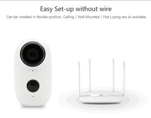 A3 100% Cámara IP sin cables-720P HD, 130 ° Gran angular Audio bidireccional Visión nocturna y alertas de movimiento Cámara de seguridad de fácil instalación - Product Image 3