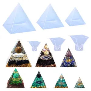 Frame Jewelry Making Craft Mould Tool Large Pyramid Mold Pyramid Resin With Plastic Super Silicone Custom Logo Cake Tools 50PCS