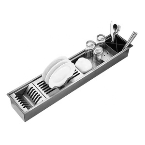 Nouveau design 2026 – Égouttoir à vaisselle artisanal en acier inoxydable 304 pour évier à canal humide - Product Image 1