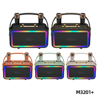 M3201+ Haut-parleurs avec lumières colorées, étanches, pour l'extérieur, son clair, basses de haute qualité, haut-parleur karaoké puissant avec micro