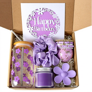 Coffret cadeau personnalisé à succès avec logo, idéal pour anniversaire, comprenant une cuillère anti-chute, des bougies, des épingles à cheveux et des bracelets – Coffret cadeau pour femme - Product Image 1