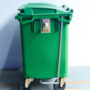 660L Four <b>Wheel</b> Plastic Trash Can With Pedal Outdoor HDPE Rectangular Waste <b>Bin</b> For Sanitation Street Use - Product Image 3
