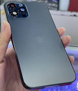 غطاء خلفي لبطارية آيفون 12 برو ماكس مع قطع صغيرة، هيكل معدني، غلاف خلفي مع كابل مرن - Product Image 5