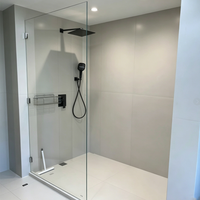 Paroi de douche moderne en verre trempé cannelé arqué, panneau fixe avec cadre doré, séparateur de salle de bain pour salle de bain à accès direct, cloison de salle de bain humide pour projets