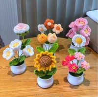 Poupées au crochet faites à la main, finies, vente en gros d'usine de fleurs, jouets amigurumi au crochet, lot de 4 pour les amateurs de crochet