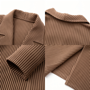 Cardigan plissé taille unique de créateur personnalisé <span class=keywords><strong>Trench</strong></span> <span class=keywords><strong>long</strong></span> ample pour <span class=keywords><strong>femme</strong></span> haut de gamme élégant et modeste veste pour dames bas quantité minimale de commande ODM - Product Image 3