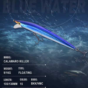 Leurre flottant Minnow Topwater avec yeux de poisson 3D en ABS pour la pêche au brochet, au sandre, au cabillaud, au bar, en eau salée et en eau douce - Product Image 2