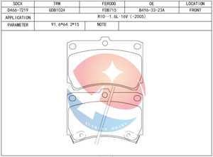 SDCX D466-7613 B4Y6-<span class=keywords><strong>33</strong></span>-23Z D3062M plaquettes de frein pour Mazda Protege / 323 / 121 / DEMIO / Protege / KIA RIO / FORD Aspire / <span class=keywords><strong>Escort</strong></span> - Product Image 2