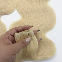 Extensions de cheveux humains russes vierges à 100 %, teints, double épaisseur, blonds, lisses et ondulés