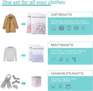 Ensemble de sacs à linge en maille de polyester réutilisables de grande capacité, de haute qualité, gain de place, lavables en machine - Product Image 3