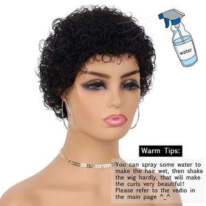 Parrucca Corta Bob Riccia Tagliata a Prezzo di Fabbrica, <span class=keywords><strong>Capelli</strong></span> Umani Brasiliani Remy per Donne di Colore, Marrone <span class=keywords><strong>Chiaro</strong></span> per Parrucche Lace Front Loose Fit - Product Image 4