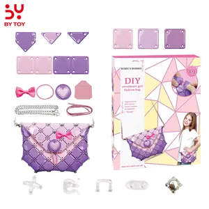 Buat sendiri hadiah kubus modis untuk anak perempuan kit DIY tas PVC Seni Menyenangkan dan aktivitas kerajinan dompet berpura-pura bermain mainan favorit pesta