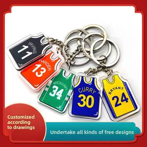 Porte-clés pendentif maillot minimaliste en acrylique <span class=keywords><strong>HD</strong></span> <span class=keywords><strong>NBA</strong></span> Kobe Curry James, souvenir pour fan de basketball, cadeau - Product Image 5