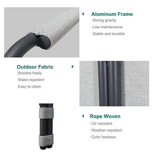 طقم أريكة خارجية عصرية فاخرة من الألومنيوم للحدائق والفلل والمزارع والحدائق العامة - تصميم متين مقاوم للماء - Product Image 5