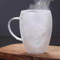 Vente en gros d'usine, tasses à café en verre transparent, tasse à thé en verre avec poignée, ensemble de tasses en verre pour la maison, tasse à café, tasse à bière, cadeaux d'affaires