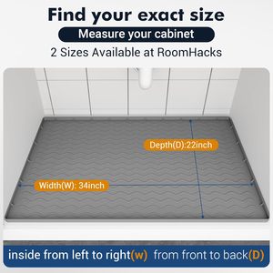 <b>Waterproof</b> 34" X 22" Under Sink Mat for Kitchen <b>Silicone</b> Under Sink Liner, Kitchen Bathroom Cabinet Mat - Product Image 3