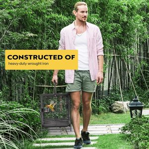 Gabbia da viaggio per uccelli in ferro battuto da 19 pollici Premium per pappagalli Conures Lovebird Cockatiel realizzata in Oxford traspirante - Product Image 3