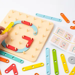 2023 heiß verkaufendes Holz puzzle über Creative Mosaic Board Montessori Spielzeug und Lernspiel zeug für Kinder, die mit cpc lernen