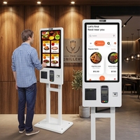 Terminal de Pago de Autoservicio con Pantalla Táctil Capacitiva de 23.6 Pulgadas, Lector de Códigos de Barras, Sistema Android/Windows para Pedidos en Interiores