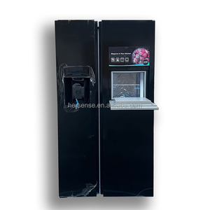 Refrigerador inteligente de lado a lado de vidrio templado negro con barra de arte para hacer hielo completamente automática y purificador de agua incorporado - Product Image 1