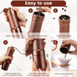 Moulin à café manuel en acier inoxydable CNC à meules coniques, nouvelle conception, démontable, 60 niveaux de réglage supérieur - Product Image 4