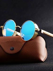 Gafas de Sol Redondas con Logotipo Personalizado, Diseño de Marca, Vintage, de Calidad, Oculos De Sol Redondos, Metálicas, Punk, para Hombre y Mujer - Product Image 2