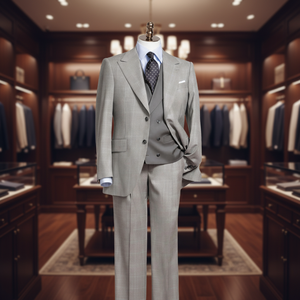 <span class=keywords><strong>Traje</strong></span> de negocios para hombre de <span class=keywords><strong>corte</strong></span> <span class=keywords><strong>italiano</strong></span> hecho a medida de alta calidad 100% lana gris conjunto de tres piezas con chaqueta de dos botones - Product Image 6