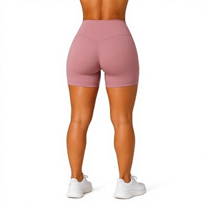 Shorts de sport pour femmes à taille haute, style biker croisé, extensibles, pour yoga, fitness et entraînement - Product Image 3
