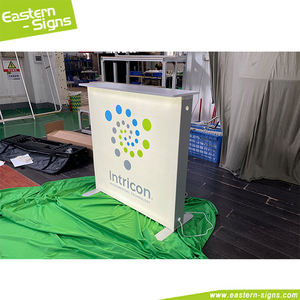 Contador de feria comercial de tela de tensión de caja de luz SEG ultralit y pionero portátil Diseño de mesa de mostrador de recepción promocional - Product Image 1